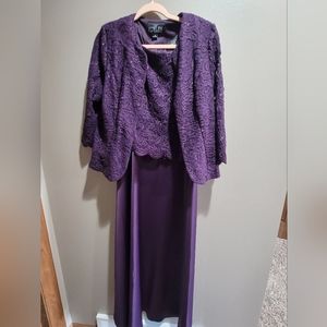 Alex Evenings Eggplant 2pc mother of bride/groom occasion dress